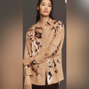 New Anthropologie The Bennet Buttondown Shirt Sz m medium